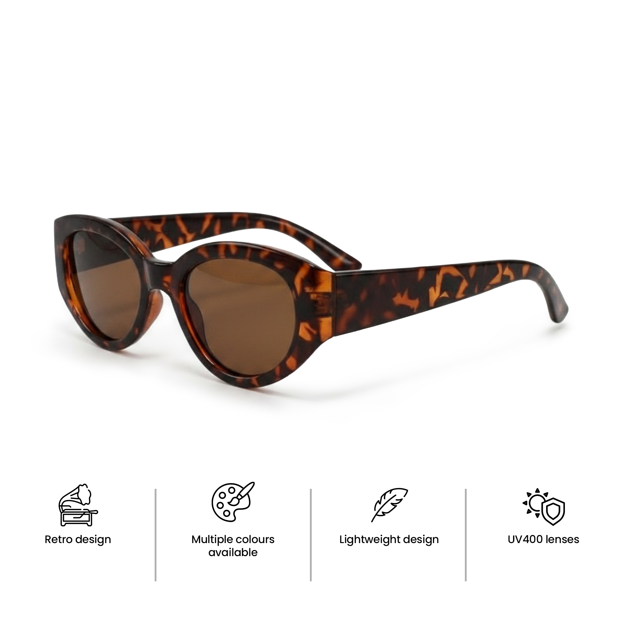 Womens Oval Retro Sunglasses