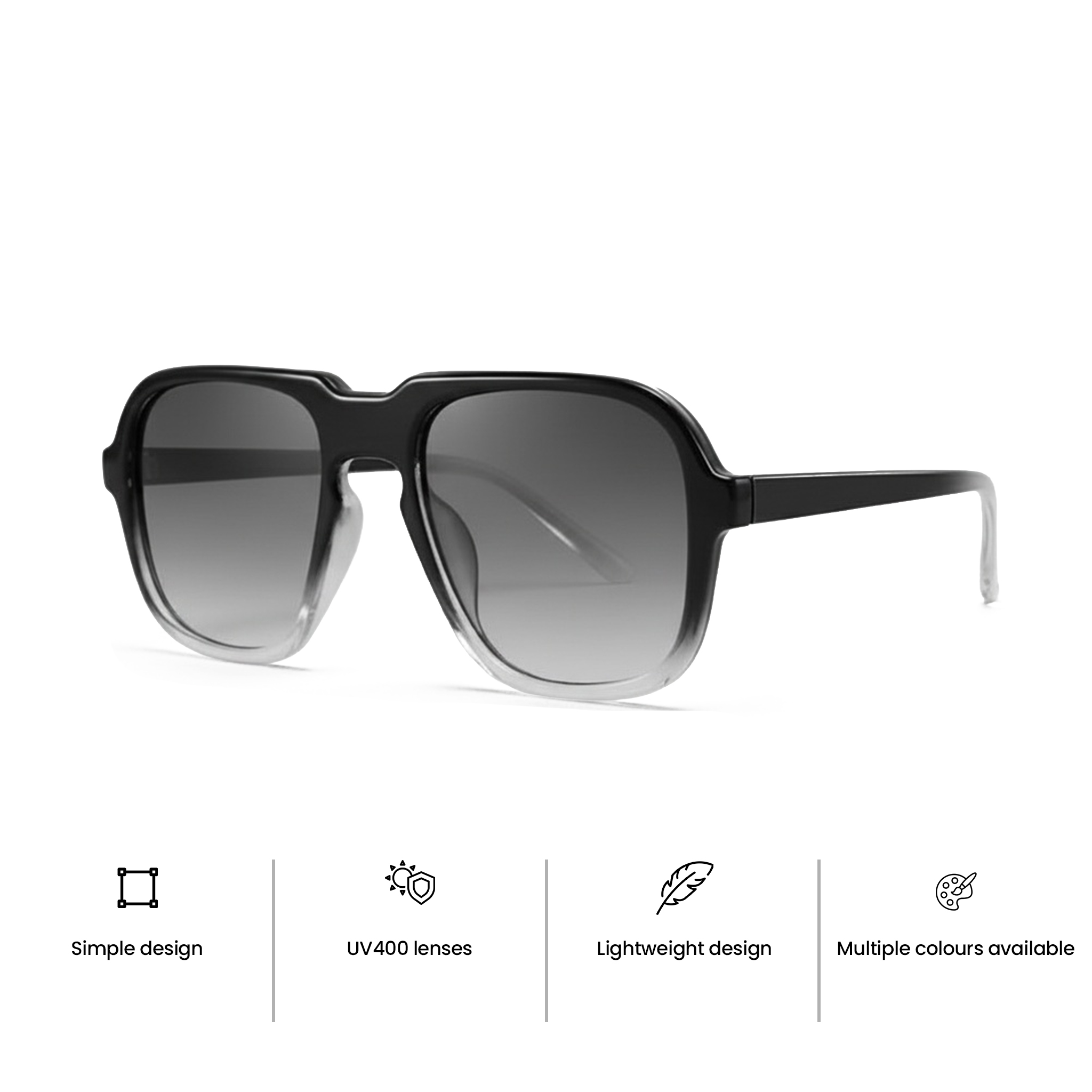 Unisex Oversized Square Aviator Sunglasses promo