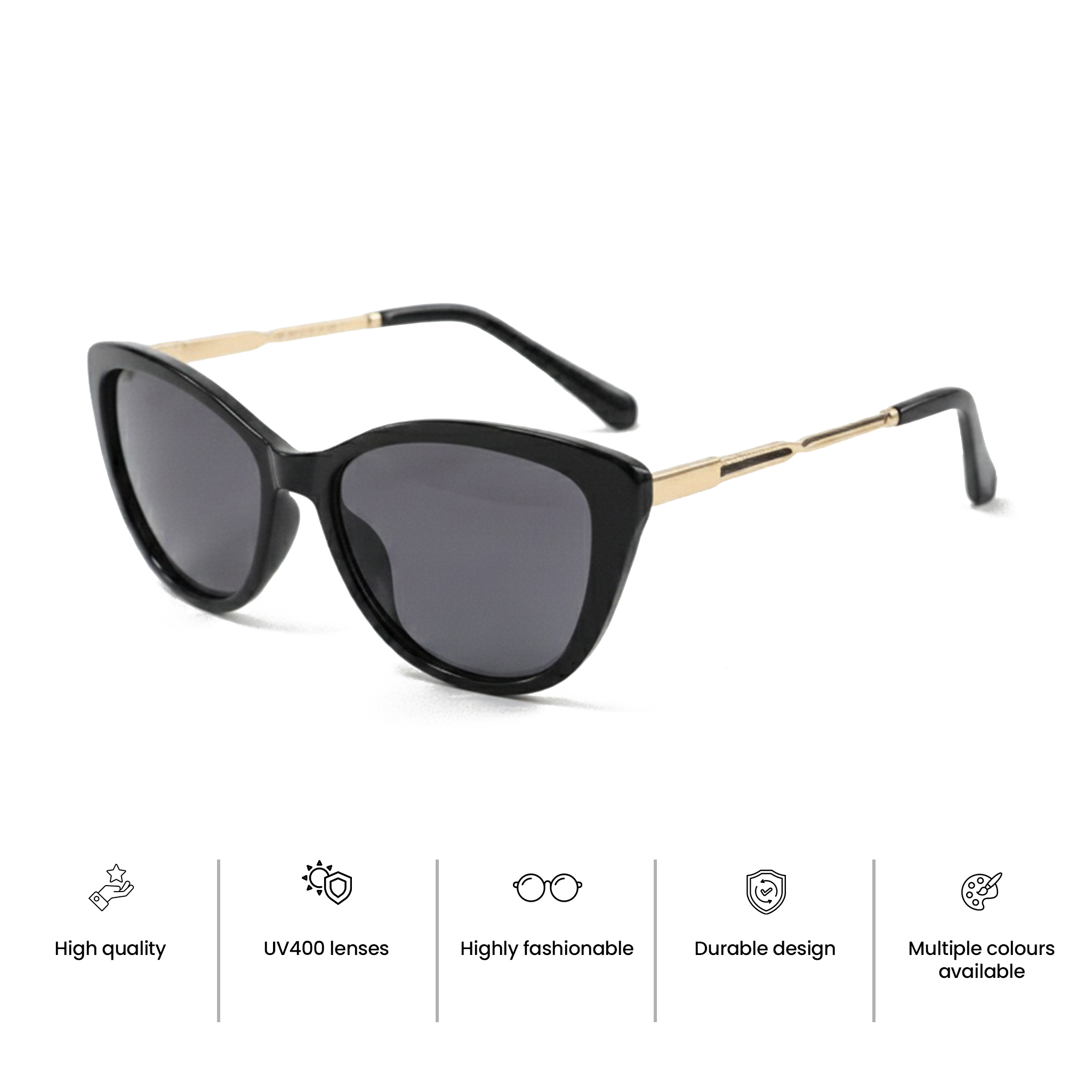 Cat Eye Metal Temples Sunglasses promo