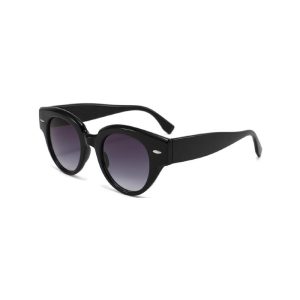 Round Cat Eye Chunky Sunglasses midnight