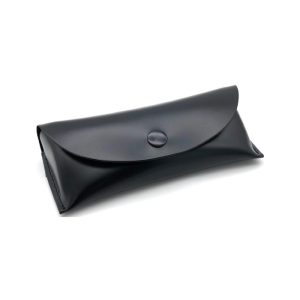 black leather glasses case