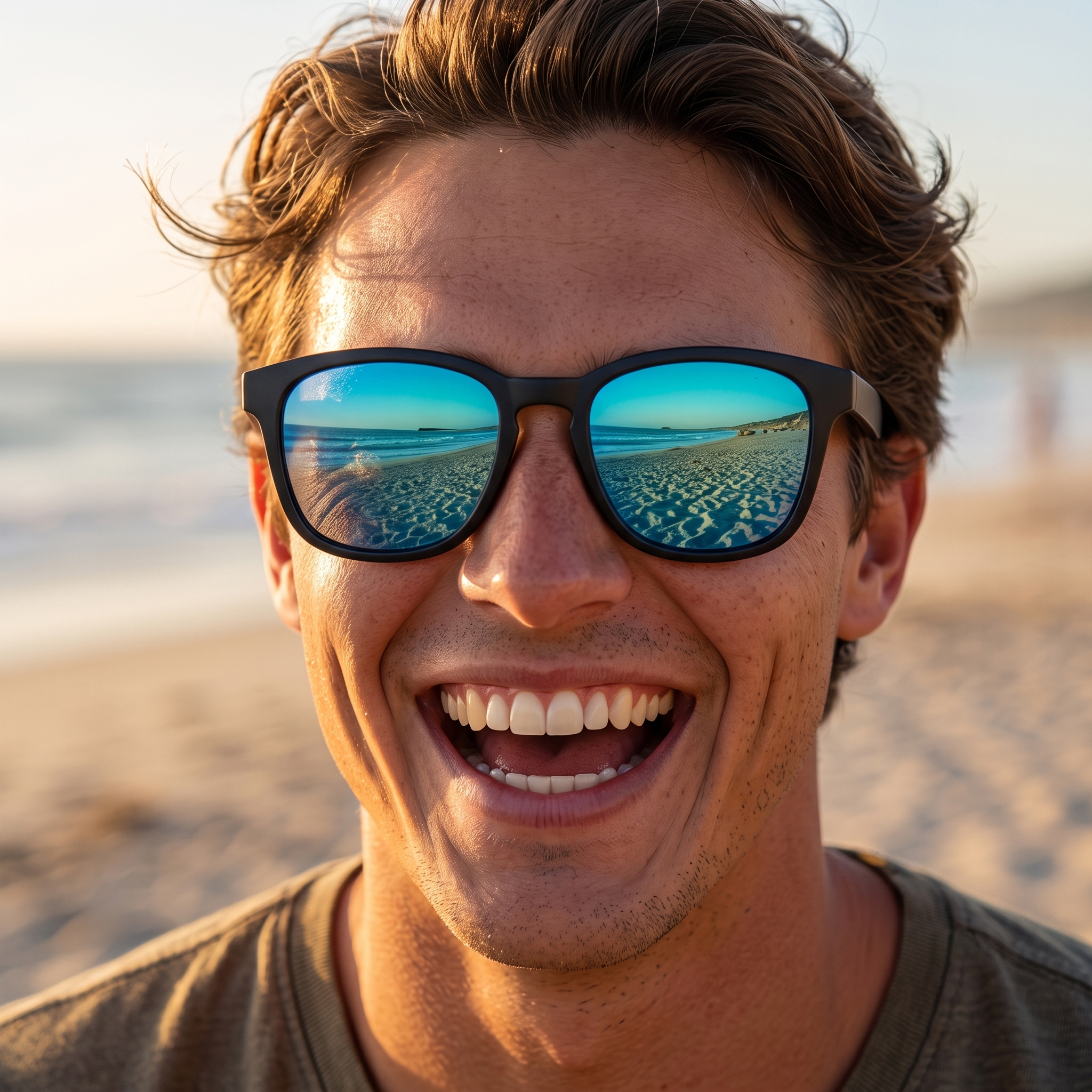 Unisex Square Wayfarer Sunglasses model 2